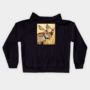 Whitetail Deer and Her Fawn Kids Hoodie